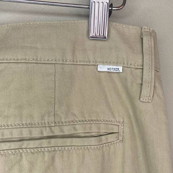 Mother Tan Paddle The Pleated Greaser Prep Cropped High-Rise Pants Size 28 - Picture 7 of 8